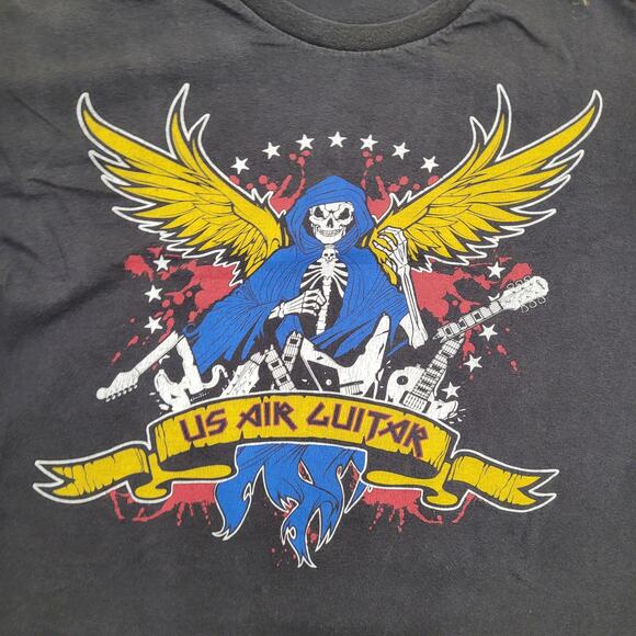 Vintage Skull Guitar Shirt XL 23x25 Faded-Black - Picture 4 of 14